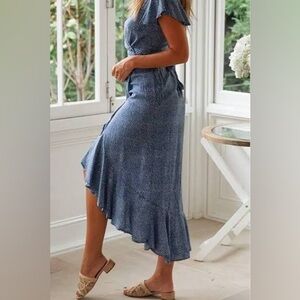Chic Asymmetrical Blue Skirt
